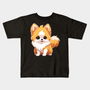 Pawsitively Adorable Anime Pomeranian Dog Kids T-Shirt